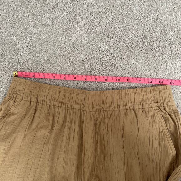 Madewell Khaki Crinkled Crepe Straight-Leg Crop Pants (M) - Picture 11 of 13